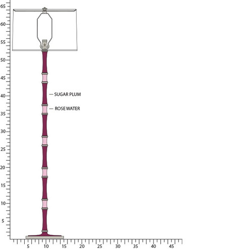 Kane One Light Floor Lamp in Sugar Plum, Rose Water w/Polished Nickel (165|SM74RW)