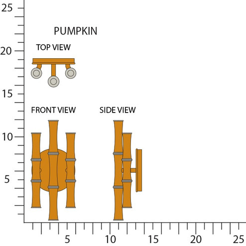 Kane Six Light Wall Sconce in Pumpking w/Polished Nickel (165|PM76)