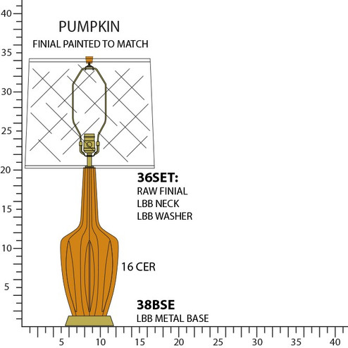 Emma One Light Table Lamp in Pumpkin Glazed Ceramic w/Warm Brass (165|PM38)
