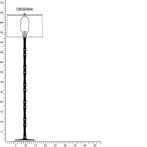 Kane One Light Floor Lamp in Obsidian w/Polished Nickel (165|OS74) Kane One Light Floor Lamp in Obsidian w/Polished Nickel (165|OS74)