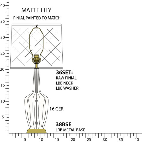 Emma One Light Table Lamp in Matte Lily Glazed Ceramic w/Warm Brass (165|MLY38)