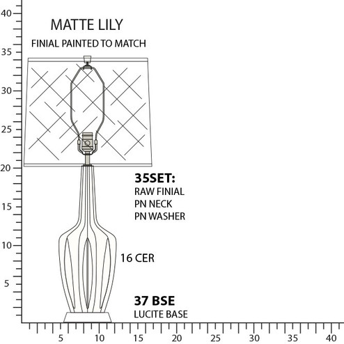 Emma One Light Table Lamp in Matte Lily Glazed Ceramic w/Polished Nickel/a Lucite (165|MLY37)