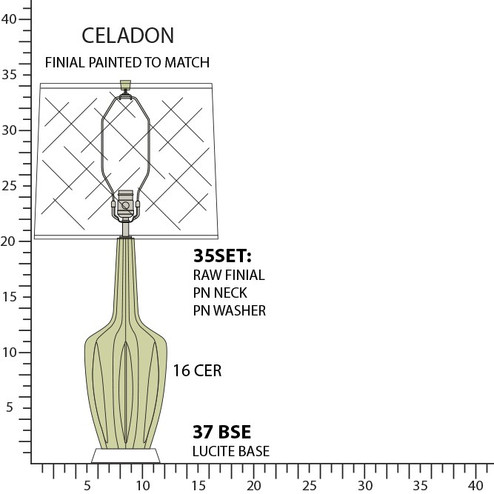 Emma One Light Table Lamp in Celadon Glazed Ceramic w/Polished Nickel (165|CL37)