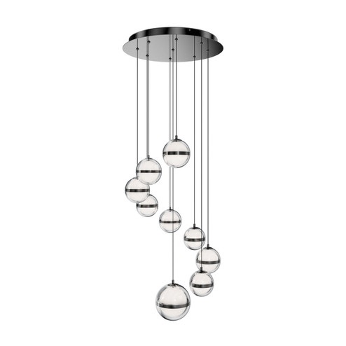 Cyllindra LED Chandelier in Black Chrome (34|PD-77509R-BC)