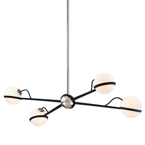 Ace Four Light Island Pendant in Textured Black & Polish Nickel (67|F7167-TBK/PN)