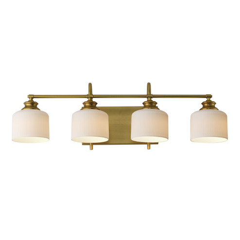 Bisque Four Light Bath Vanity in Natural Aged Brass (16|21494WTNAB)