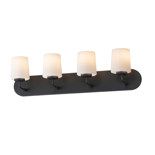 Durham Four Light Strip Bath Vanity in Black (16|12894WTBK)