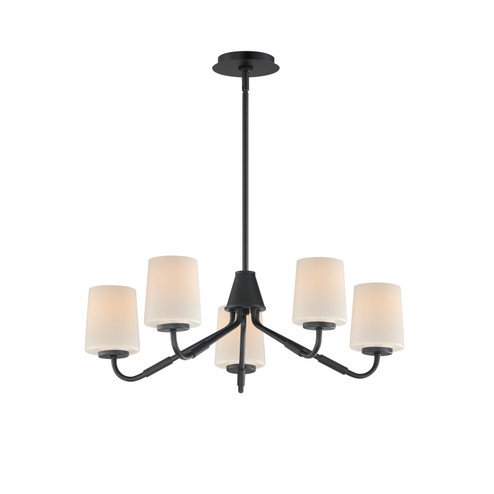 Durham Five Light Chandelier in Black (16|12696WTBK)