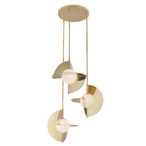 Scorpio LED Chandelier in Metallic Brass/Opal Glass (347|CH65127-MRB/OP-UNV)
