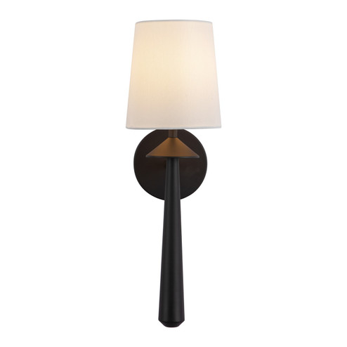 Bridgette One Light Vanity in Matte Black/White Linen (452|WV497106MBWL)