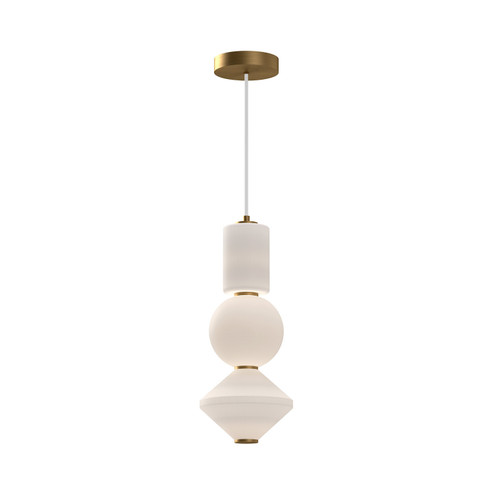 Bijou LED Pendant in Aged Gold/Opal Matte Glass (452|PD530341AGOP-UNV)