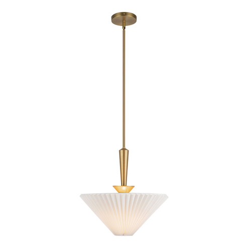 Bridgette One Light Pendant in Brushed Gold/Folded White (452|PD497016BGFW)