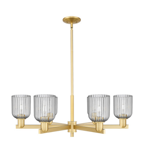 Arcadia Six Light Chandelier in Satin Gold (405|716-6CR-SG-G559-5SM)