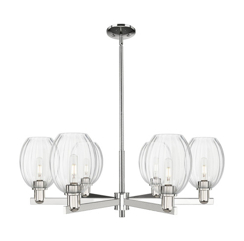 Arcadia Six Light Chandelier in Polished Nickel (405|716-6CR-PN-G459-6CL)