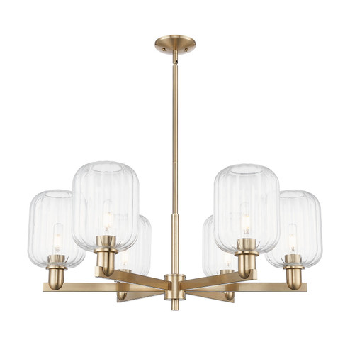 Arcadia Six Light Chandelier in Champagne Bronze (405|716-6CR-CB-G460-7CL)