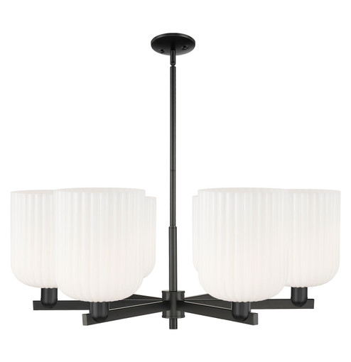 Arcadia Six Light Chandelier in Matte Black (405|716-6CR-BK-G559-8GWH)