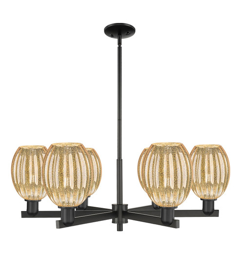 Arcadia Six Light Chandelier in Matte Black (405|716-6CR-BK-G459-6ME)