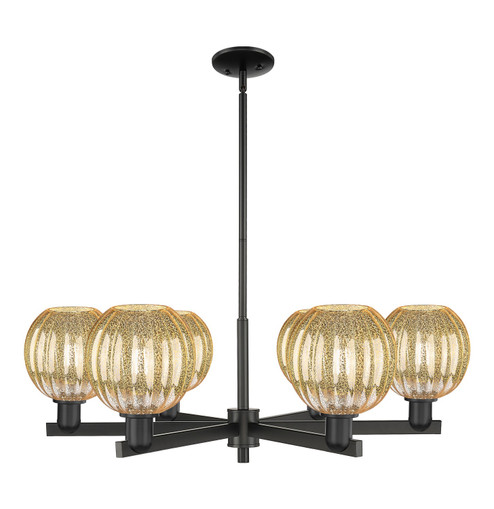 Arcadia Six Light Chandelier in Matte Black (405|716-6CR-BK-G458-7ME)
