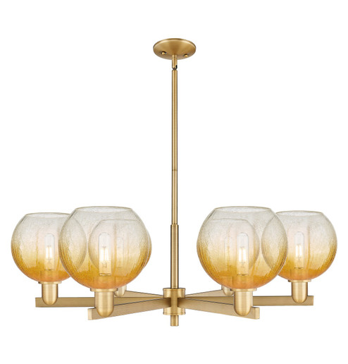 Arcadia Six Light Chandelier in Brushed Brass (405|716-6CR-BB-G483-8AM)