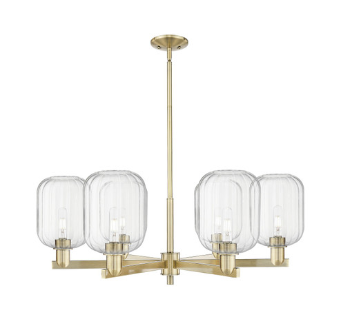Arcadia Six Light Chandelier in Antique Brass (405|716-6CR-AB-G460-7CL)