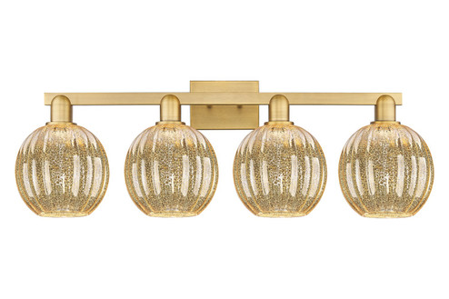 Arcadia Four Light Bath Vanity in Brushed Brass (405|716-4W-BB-G458-7ME)