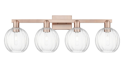 Arcadia Four Light Bath Vanity in Antique Copper (405|716-4W-AC-G458-7CL)