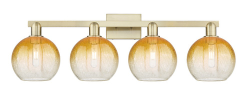 Arcadia Four Light Bath Vanity in Antique Brass (405|716-4W-AB-G483-8AM)