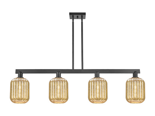 Arcadia Four Light Island Pendant in Matte Black (405|716-4I-BK-G460-7ME)