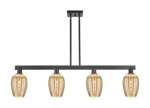 Arcadia Four Light Island Pendant in Matte Black (405|716-4I-BK-G457-6ME)