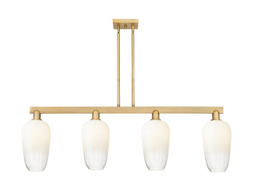 Arcadia Four Light Island Pendant in Brushed Brass (405|716-4I-BB-G484-7OP)