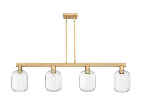 Arcadia Four Light Island Pendant in Brushed Brass (405|716-4I-BB-G460-7CL)