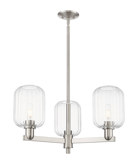Arcadia Three Light Flush Mount in Satin Nickel (405|716-3CR-SN-G460-7CL)