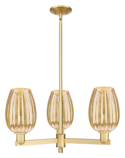 Arcadia Three Light Pendant in Satin Gold (405|716-3CR-SG-G457-6ME)
