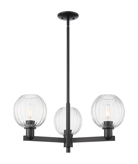 Arcadia Three Light Pendant in Matte Black (405|716-3CR-BK-G458-7CL)