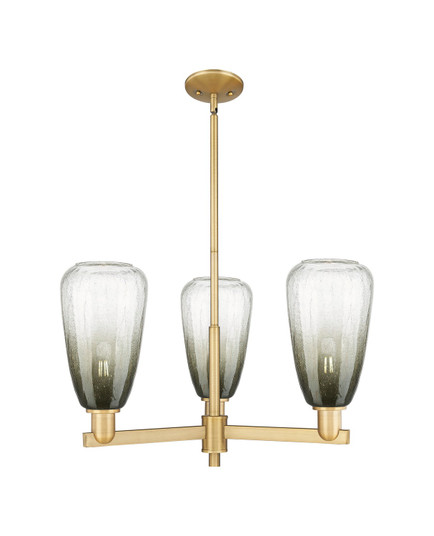 Arcadia Three Light Flush Mount in Brushed Brass (405|716-3CR-BB-G480-6SL)