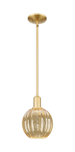 Arcadia One Light Mini Pendant in Satin Gold (405|716-1S-SG-G458-7ME)