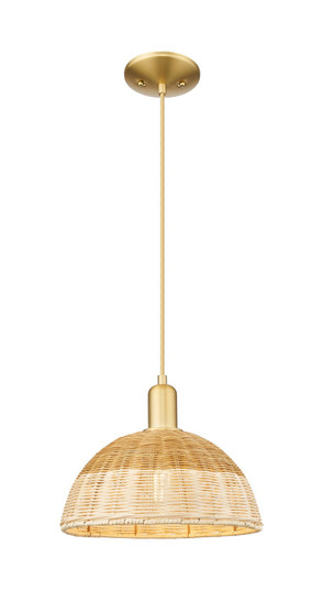 Arcadia One Light Mini Pendant in Satin Gold (405|716-1P-SG-NBD2-12-NAT)