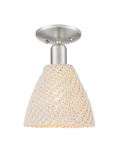 Arcadia One Light Semi-Flush Mount in Brushed Satin Nickel (405|716-1C-SN-NBD-75-NAT)