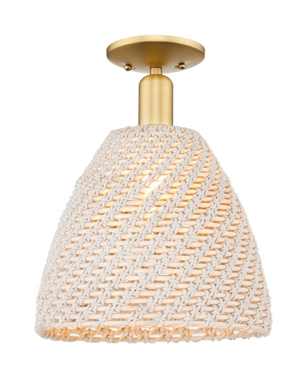 Arcadia One Light Semi-Flush Mount in Satin Gold (405|716-1C-SG-NBD-12-NAT)