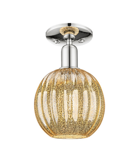 Arcadia One Light Semi-Flush Mount in Polished Nickel (405|716-1C-PN-G458-7ME)