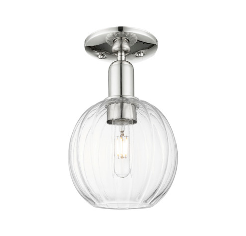 Arcadia One Light Semi-Flush Mount in Polished Nickel (405|716-1C-PN-G458-7CL)