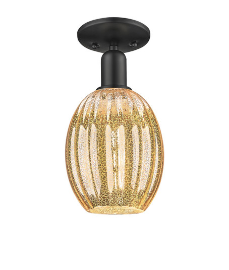 Arcadia One Light Semi-Flush Mount in Matte Black (405|716-1C-BK-G459-6ME)