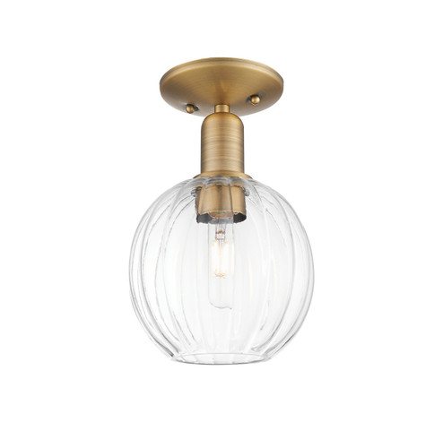 Arcadia One Light Semi-Flush Mount in Brushed Brass (405|716-1C-BB-G458-7CL)