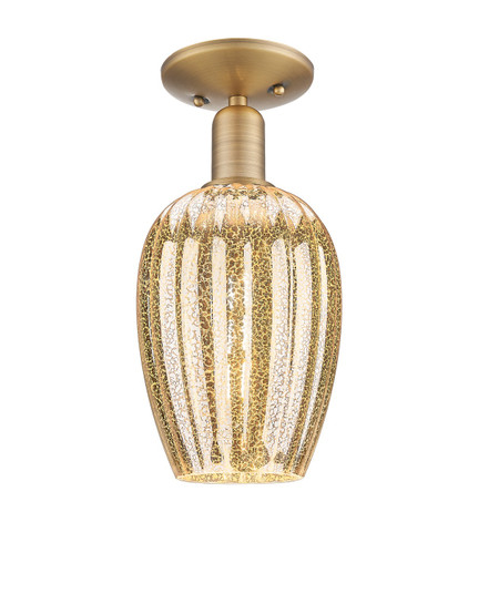 Arcadia One Light Semi-Flush Mount in Brushed Brass (405|716-1C-BB-G457-6ME) Arcadia One Light Semi-Flush Mount in Brushed Brass (405|716-1C-BB-G457-6ME)