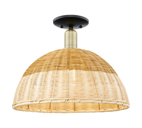 Arcadia One Light Semi-Flush Mount in Black Antique Brass (405|716-1C-BAB-NBD2-16-NAT)