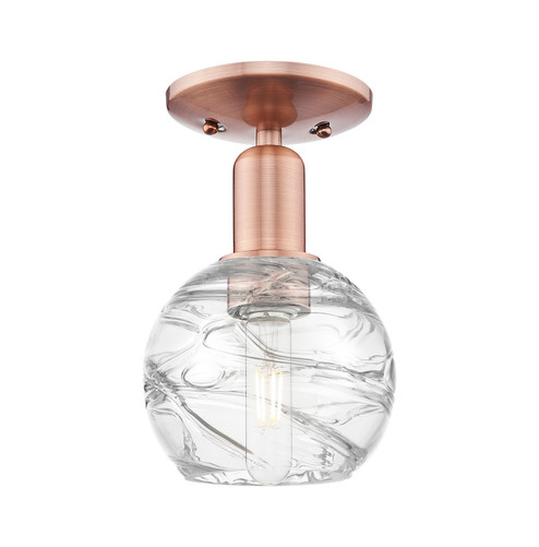 Arcadia One Light Semi-Flush Mount in Antique Copper (405|716-1C-AC-G1213-6CL)