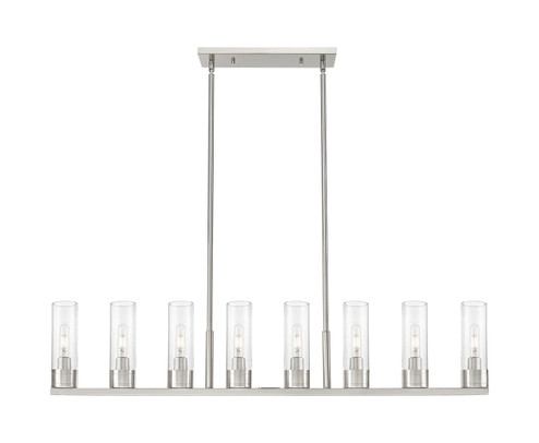Downtown Urban Eight Light Linear Pendant in Satin Nickel (405|617-8I-SN-G617-8SDY)