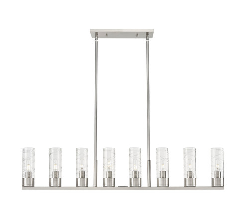 Downtown Urban Eight Light Linear Pendant in Satin Nickel (405|617-8I-SN-G617-8DE)