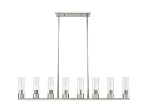 Downtown Urban Eight Light Linear Pendant in Satin Nickel (405|617-8I-SN-G617-8CL)