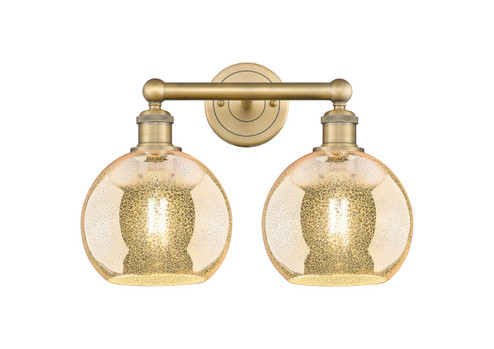 Edison Two Light Bath Vanity in Brushed Brass (405|616-2W-BB-G128-8)